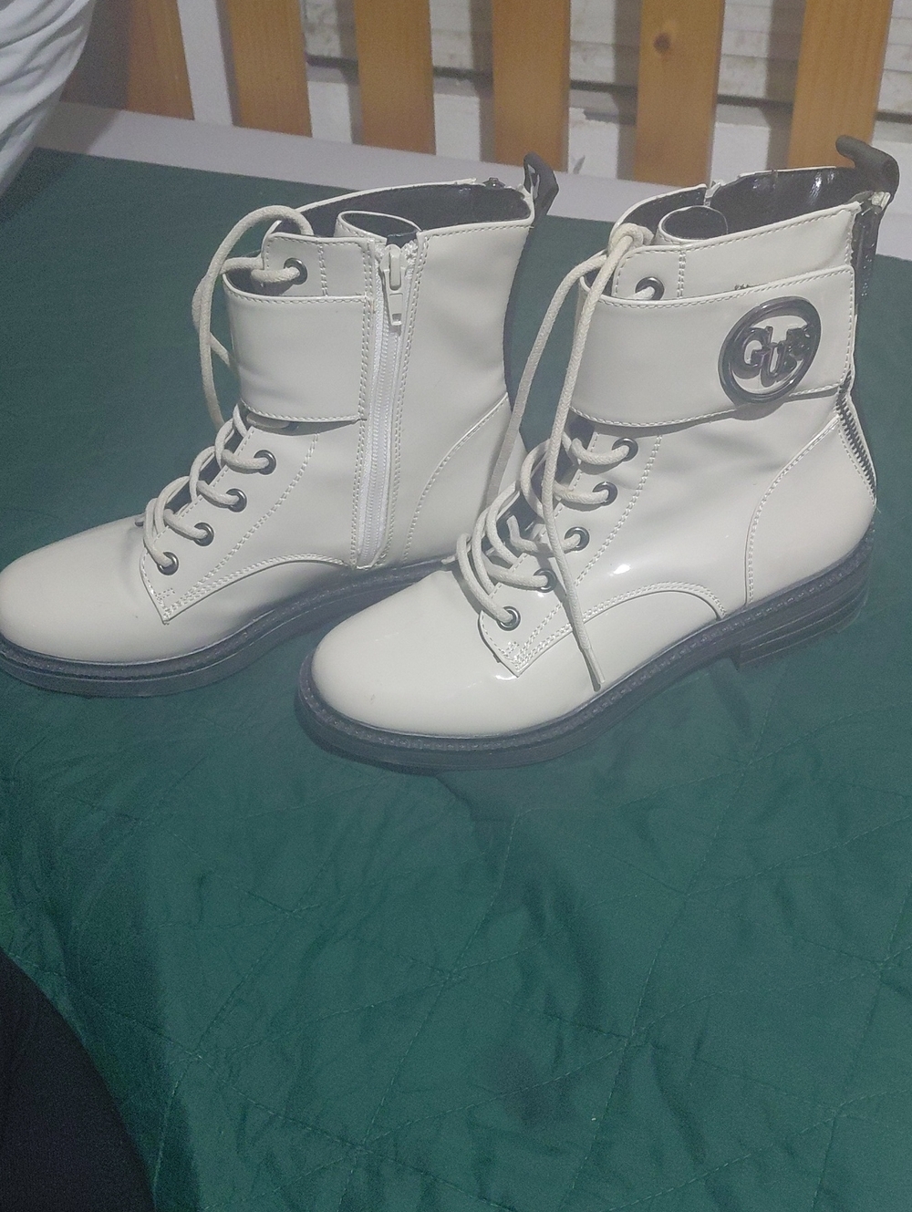 Women's Grayish Lace-Up Ankle Boots Size 6.5